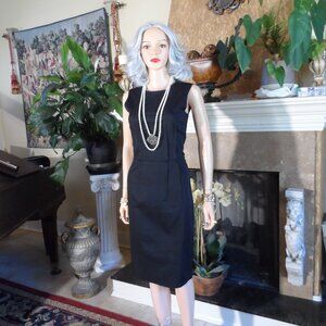 Dolce & Gabbana Black Cotton Sheath Dress w/Exposed Seaming Detail Size 42-6